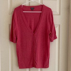 Eddie Bauer Women's Short Sleeve Cardigan Sweater Size Large